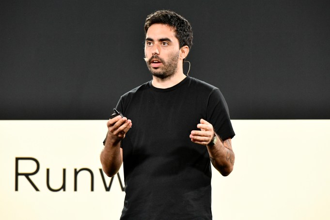 DANA POINT, CALIFORNIA - SEPTEMBER 26: Cristóbal Valenzuela, Co-Founder and CEO, Runway speaks onstage during Vox Media's 2023 Code Conference at The Ritz-Carlton, Laguna Niguel on September 26, 2023 in Dana Point, California. (Photo by Jerod Harris/Getty Images for Vox Media)