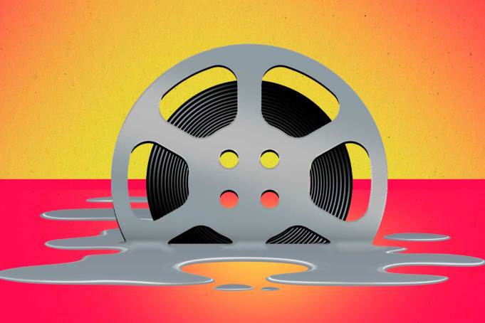 Film reel melting into the ground