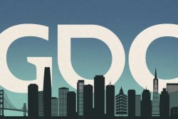 The letters "GDC" set above the San Francisco skyline