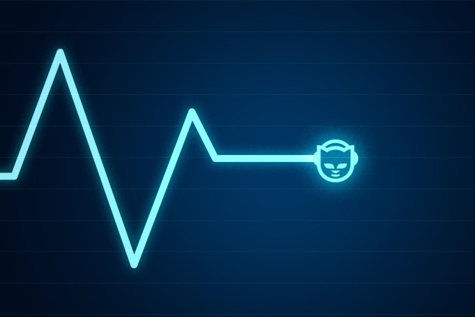 A heart rate monitor with the Napster logo