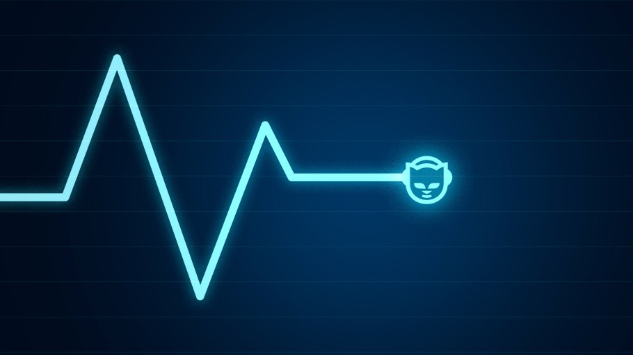 A heart rate monitor with the Napster logo