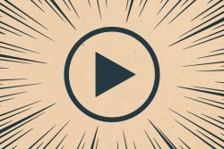 A play button surrounded by speed lines