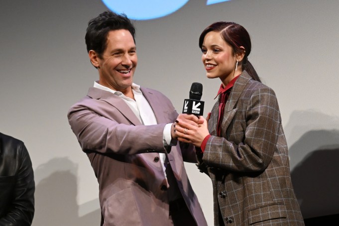 Paul Rudd, Jenna Ortega at the "Death of a Unicorn" Premiere during the SXSW Conference & Festivals at the Paramount Theatre on March 8, 2025 in Austin, Texas.