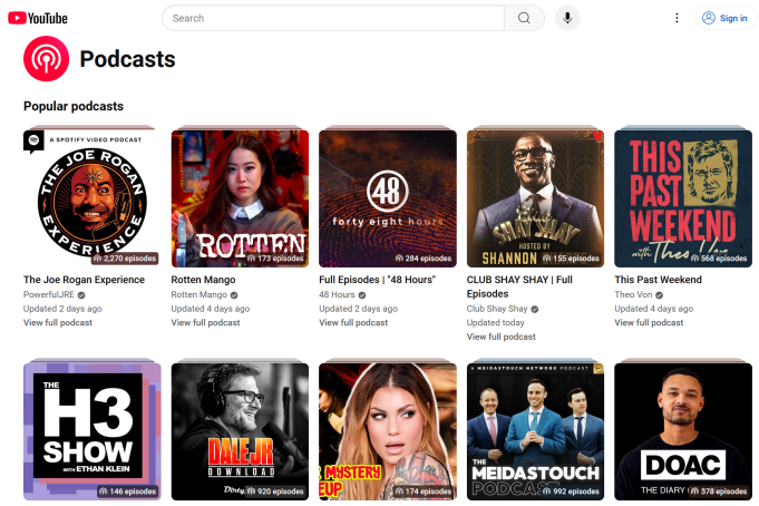 YouTube Podcasts 1 Billion Users